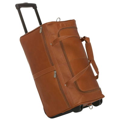 kaufen 24 Zoll echtes Leder Duffel Reisen Übernachtung Wochenende Leder Tasche Teleskop Trolley Griff online manufacture