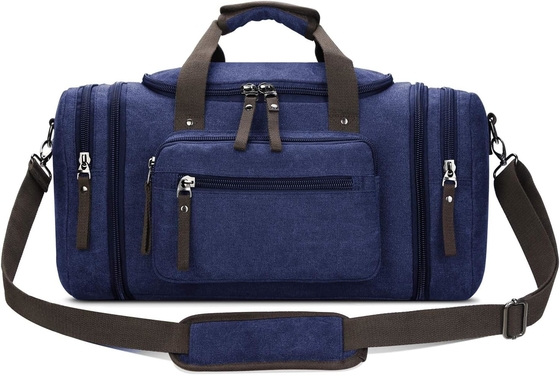 kaufen Dauerhafte Leinwand Blaue Wochenender-Nachtbeutel Sport Fitnessstudio Yoga Messenger-Tasche mit Griff online manufacture