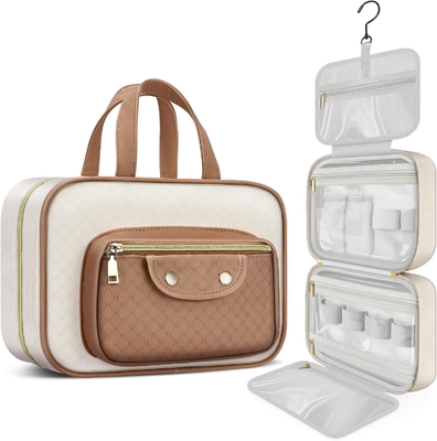 kaufen Wasserdichte cremige weiße Toilettenartikel Hängende Make-up Kosmetik Organisator Reisetasche für Toilettenartikel voller Größe Zubehör online manufacture