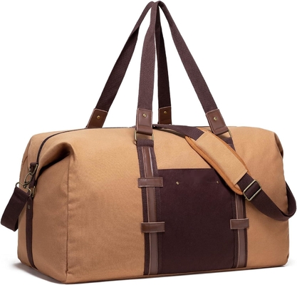 kaufen Extra großer 55L brauner wasserdichter Leinwand-Reisetasche für Frauen Männer online manufacture