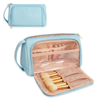 kaufen Wasserdichtes Make-up Toilettenartikel Reisetasche Tragbare blaue PU-Leder online manufacture