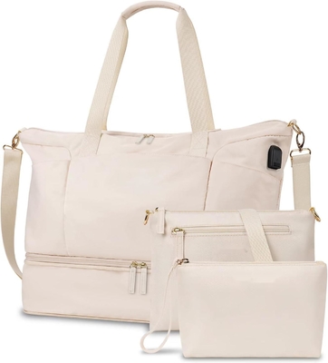 kaufen Beige Handtasche Erweiterbare Wochenendtasche mit Schuhfach und nasser Tasche online manufacture