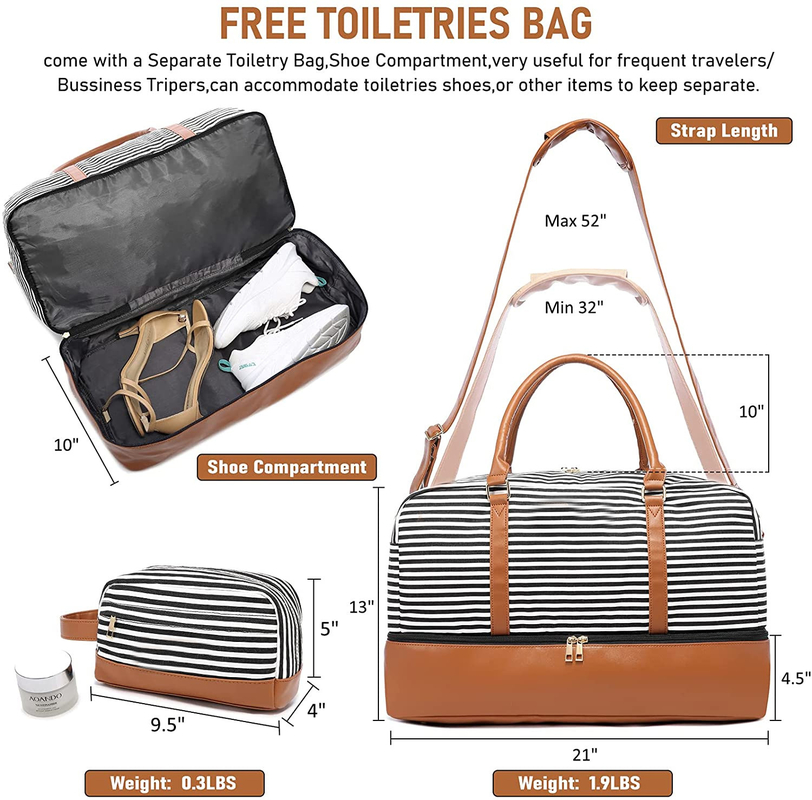 Männer Leinwand Reisetaschen Gepäck für das Wochenende Tote 16,2 x 14,5 x 8 