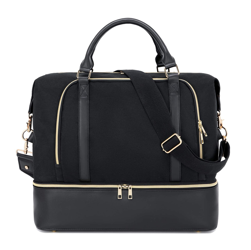 Frauen-Männer-Leder-Dufel-Reisetasche mit Trolley-Hülle 17.3x14.5x8.3
