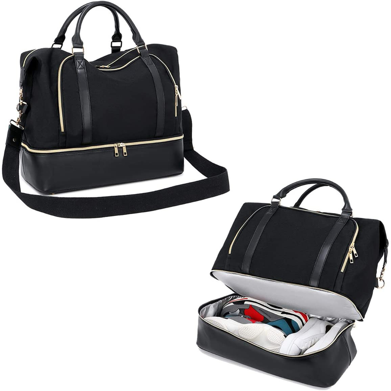 Frauen-Männer-Leder-Dufel-Reisetasche mit Trolley-Hülle 17.3x14.5x8.3