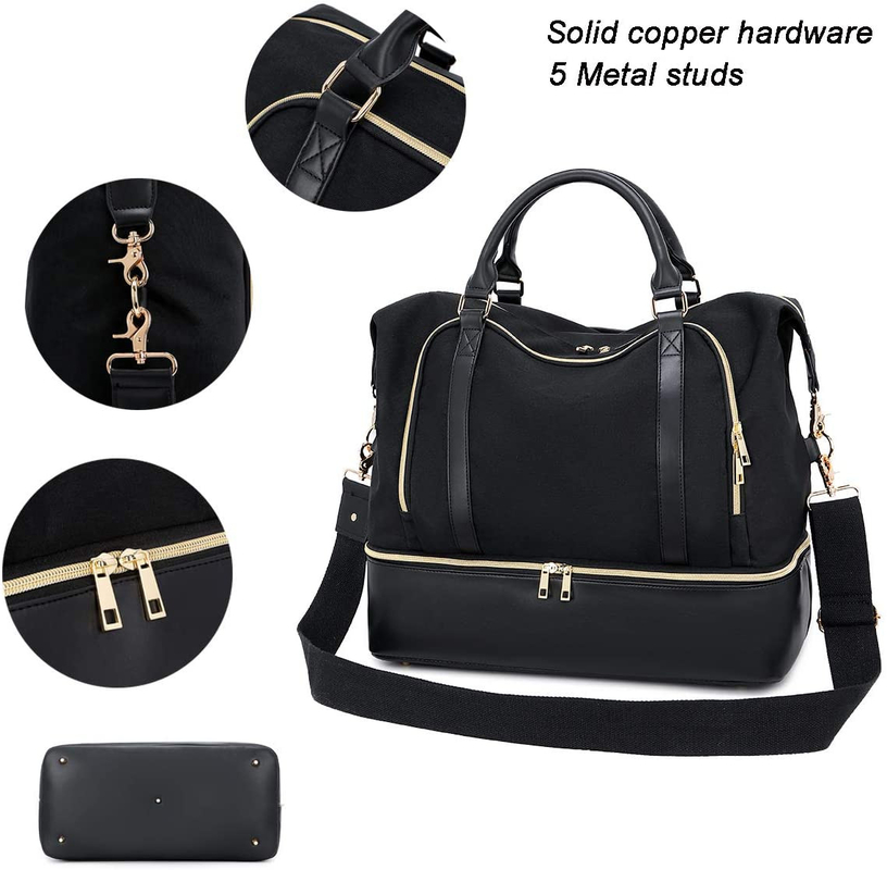 Frauen-Männer-Leder-Dufel-Reisetasche mit Trolley-Hülle 17.3x14.5x8.3