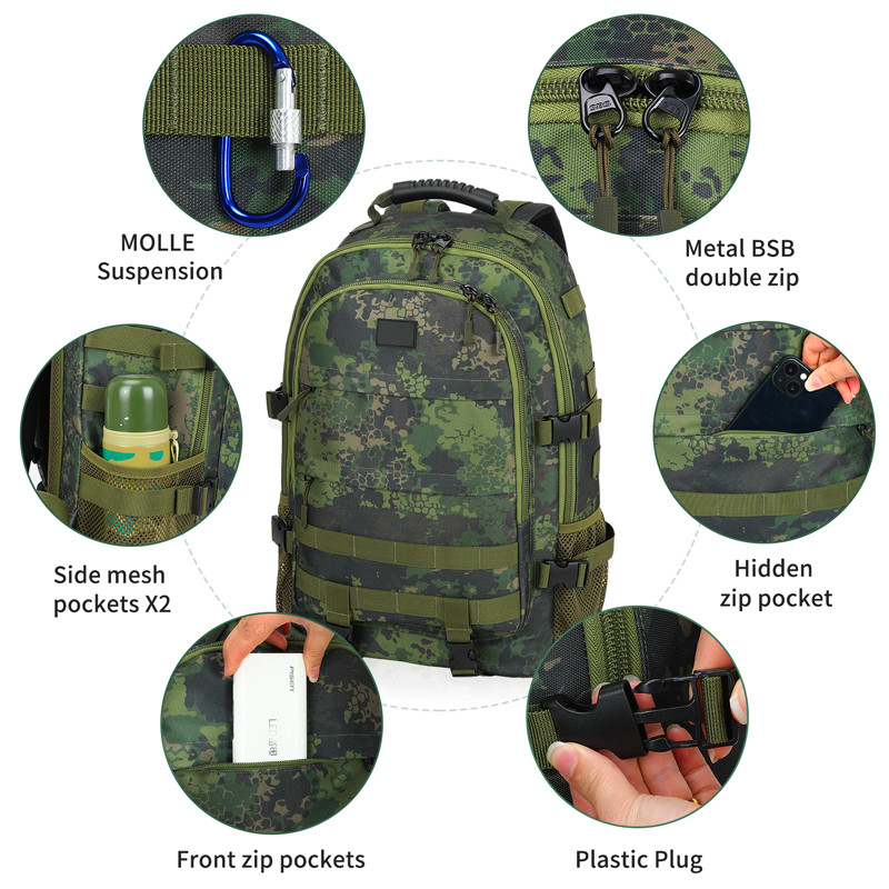 Schwarzer Wasserdichtes Gepäck für große Kapazitäten, für Reisen, Militär-Taktik-Rucksack mit Schulterband für Männer