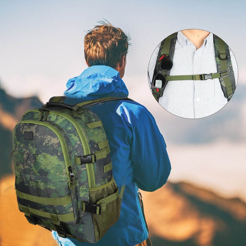 Schwarzer Wasserdichtes Gepäck für große Kapazitäten, für Reisen, Militär-Taktik-Rucksack mit Schulterband für Männer
