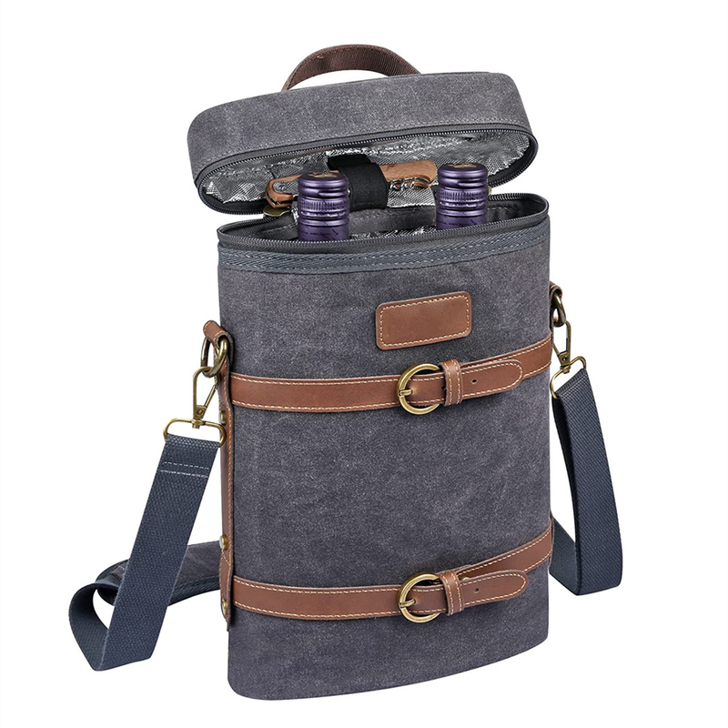 Flexibler Picknickwein Schwerlastbehälter Isolierte Kühltasche Trennpolster Wasserflasche 8x3x13