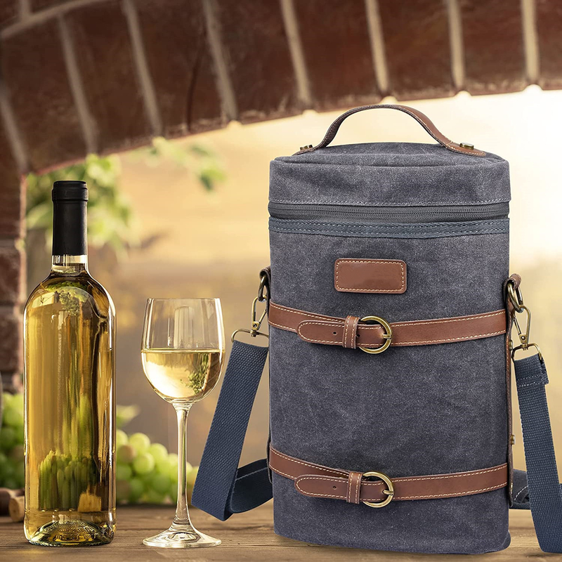 Flexibler Picknickwein Schwerlastbehälter Isolierte Kühltasche Trennpolster Wasserflasche 8x3x13