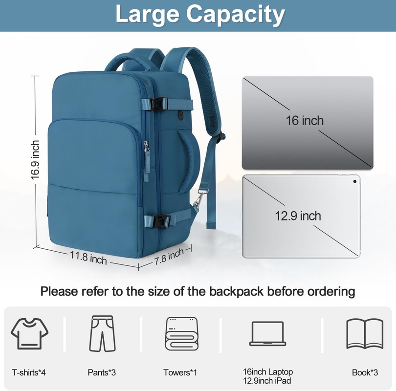 Wasserdicht Geschäft Wandern Gelegenheitsgefährt Reisetasche Flug genehmigt Fit 16-Zoll-Laptop