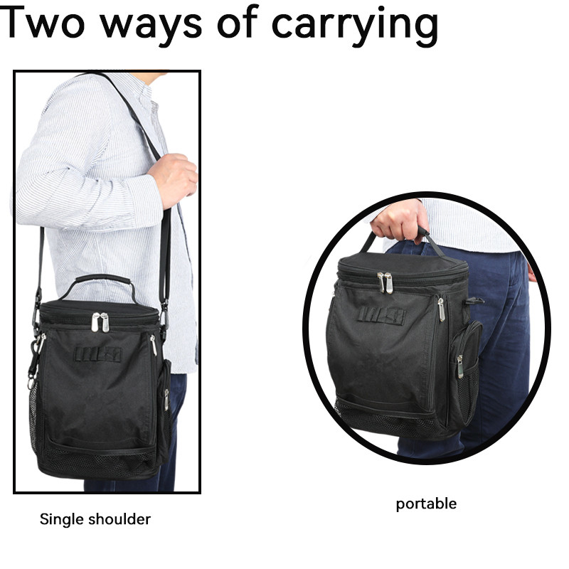 Schwarz Großkapazität Unisex 10 Dosen Isolierter Golf Custom Travel Cooler Bag mit Schultergurt