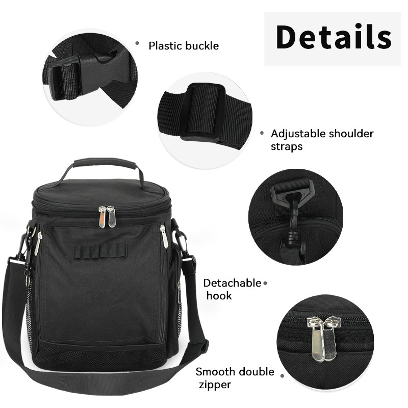 Schwarz Großkapazität Unisex 10 Dosen Isolierter Golf Custom Travel Cooler Bag mit Schultergurt