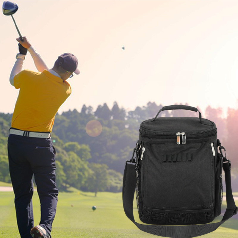 Schwarz Großkapazität Unisex 10 Dosen Isolierter Golf Custom Travel Cooler Bag mit Schultergurt