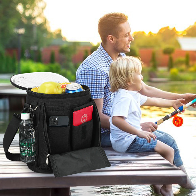 Schwarz Großkapazität Unisex 10 Dosen Isolierter Golf Custom Travel Cooler Bag mit Schultergurt