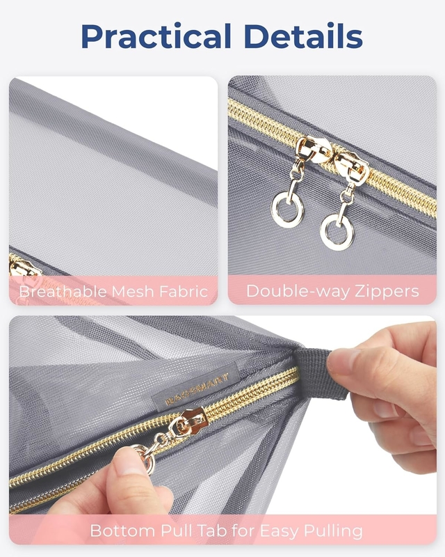 Tragbare große schwarze Maschen-Kosmetik-Tasche Offene Flat-Organisator Reisetasche für Männer Frauen
