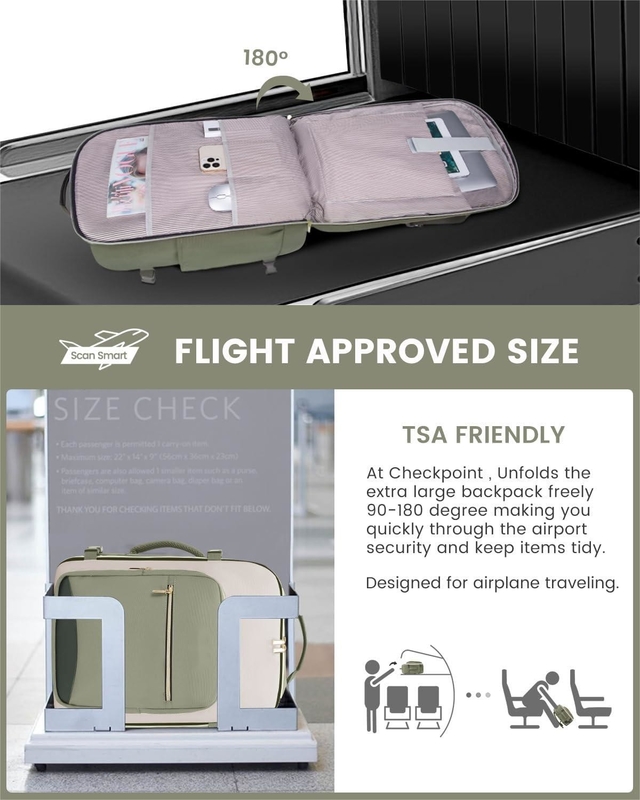 TSA persönlicher Artikel 40L wasserdicht Großgepäck für Fluggesellschaften zugelassener Reisetasche mit 3 Packwürfeln