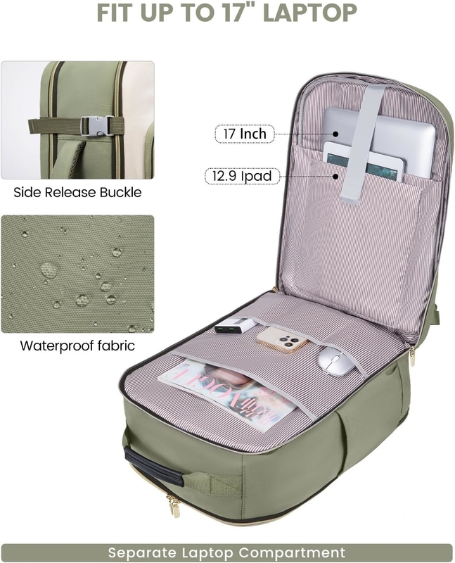 TSA persönlicher Artikel 40L wasserdicht Großgepäck für Fluggesellschaften zugelassener Reisetasche mit 3 Packwürfeln
