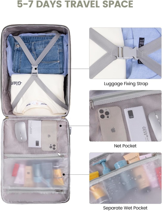 TSA persönlicher Artikel 40L wasserdicht Großgepäck für Fluggesellschaften zugelassener Reisetasche mit 3 Packwürfeln