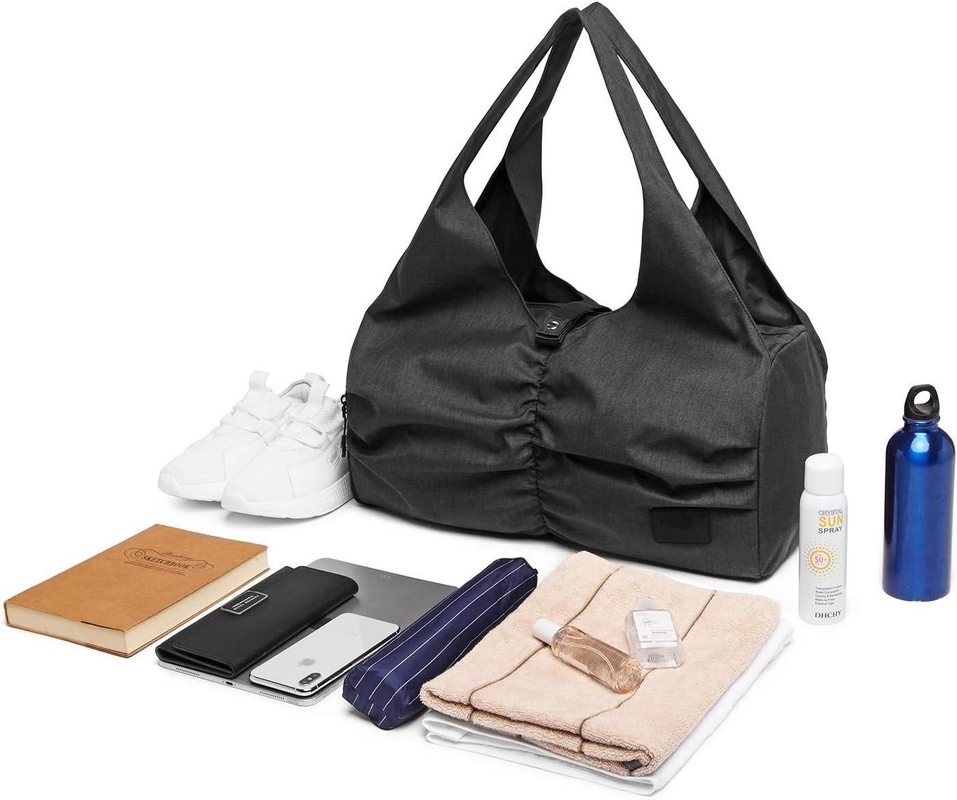Polyester Schwarze Yoga Fitnessstudio Sportanpassungs-Taschen mit nassen und trockenen Lagertaschen