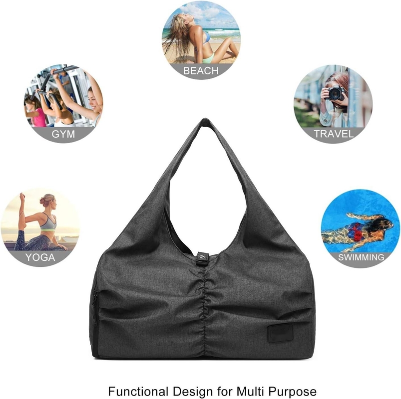 Polyester Schwarze Yoga Fitnessstudio Sportanpassungs-Taschen mit nassen und trockenen Lagertaschen