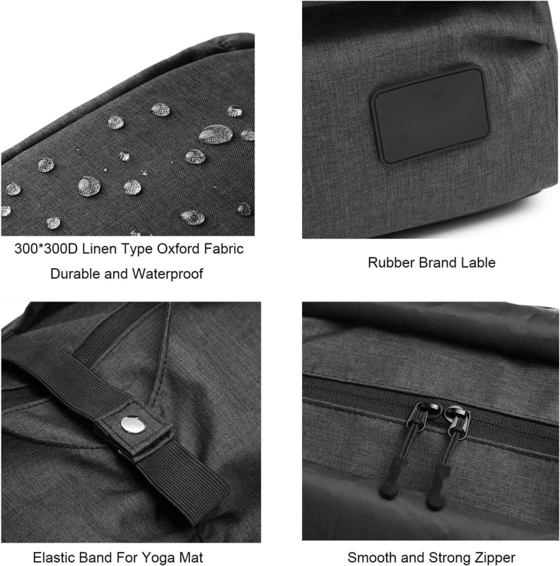 Polyester Schwarze Yoga Fitnessstudio Sportanpassungs-Taschen mit nassen und trockenen Lagertaschen