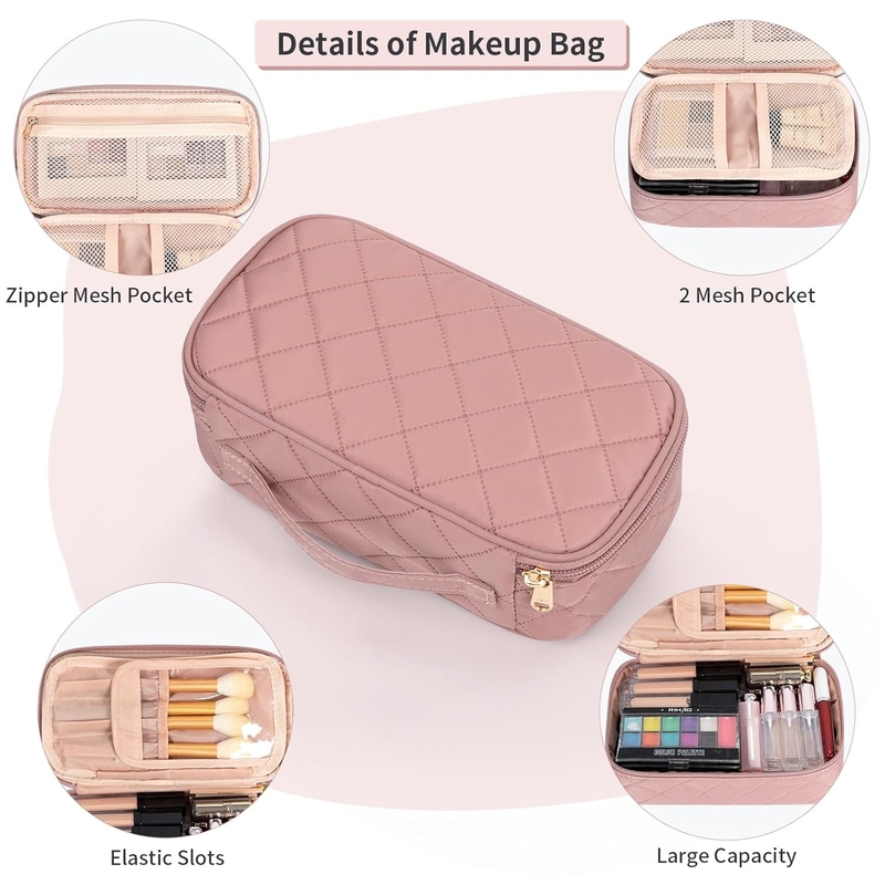 Portable Pink Cute kleine Make-up-Bürste Organisator benutzerdefinierte Reisetasche mit Abteil