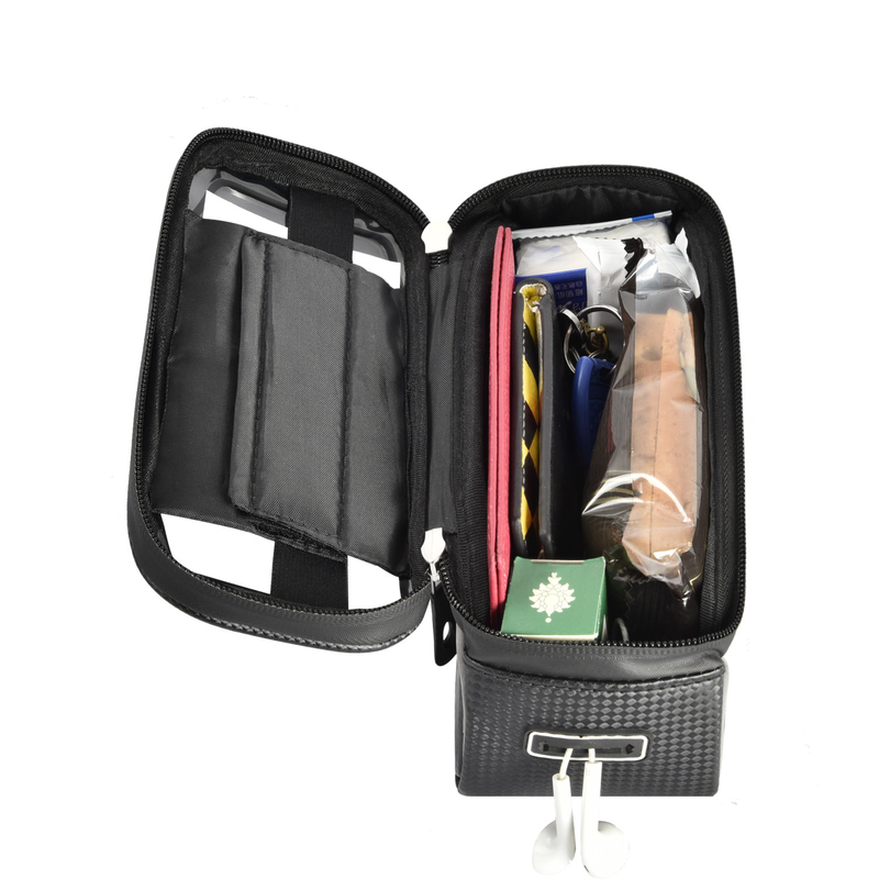 Top Tube Bag Telefonhalter Tasche mit Kopfhörer Loch Fensterhalter 8x3.2x4.75 