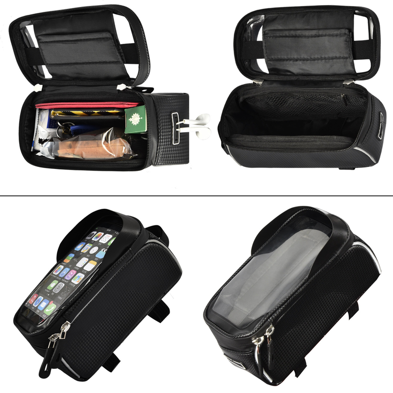 Top Tube Bag Telefonhalter Tasche mit Kopfhörer Loch Fensterhalter 8x3.2x4.75 