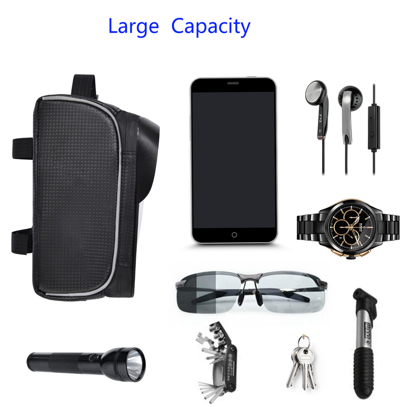 Top Tube Bag Telefonhalter Tasche mit Kopfhörer Loch Fensterhalter 8x3.2x4.75 