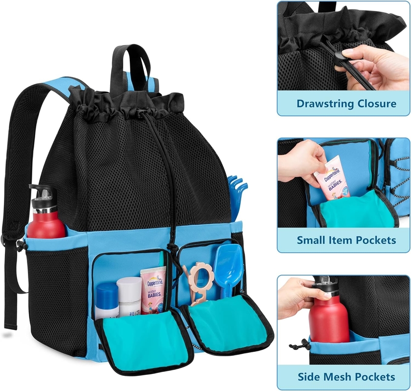 Große wasserdichte Schnüre Strand Schwimmbad Gymnastik Pool Sportnetz Custom Reisetasche für Männer und Frauen