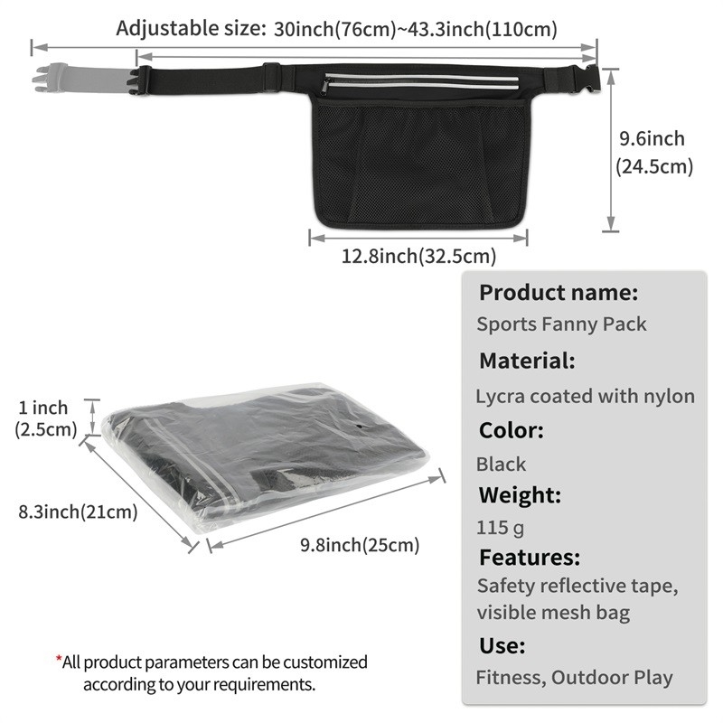 4.5 X 5.5 12.8 X 9.6 Radfahren Camping Fanny Pack Gürtel Crossbody Tasche Hig