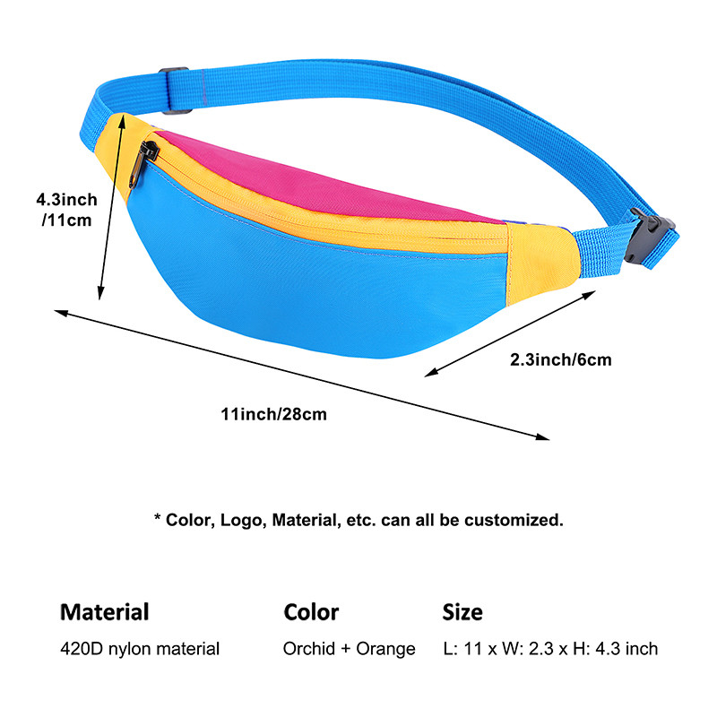 Strap Sling Taille Tasche Damen Nylon Fanny Pack 420D 11X2.3X4.3 Zoll