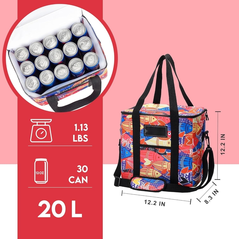 Portable Klappbare Isolierte Tasche Kühlgerät Wasserdicht Leichtgewicht Groß Weich mit Polster-Schulterband