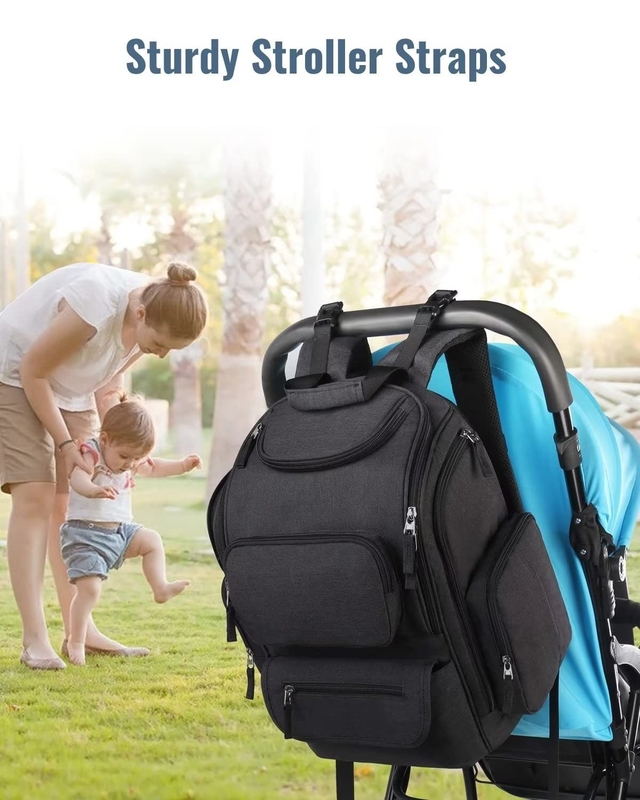 Wasserdichte Multifunktionswindel-Reisetasche mit 2 seitlich isolierten Taschen für Männer Frauen