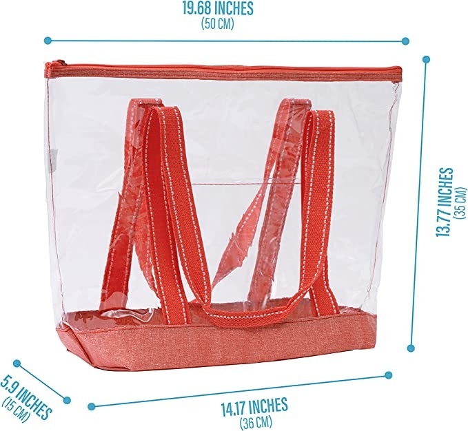14 Zoll eigene Einkaufstüten mit Logo Pvc Clear Tote Bag Stadion Außenpool