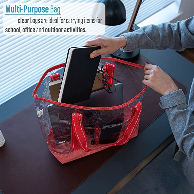 14 Zoll eigene Einkaufstüten mit Logo Pvc Clear Tote Bag Stadion Außenpool