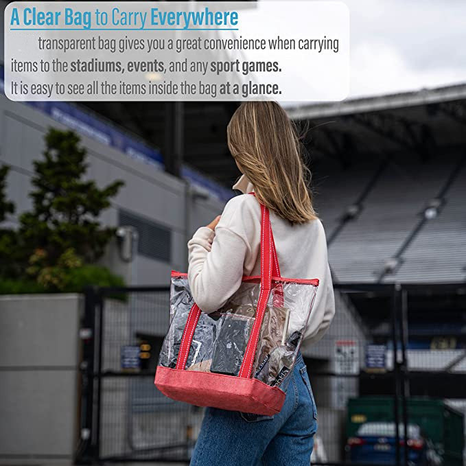 14 Zoll eigene Einkaufstüten mit Logo Pvc Clear Tote Bag Stadion Außenpool