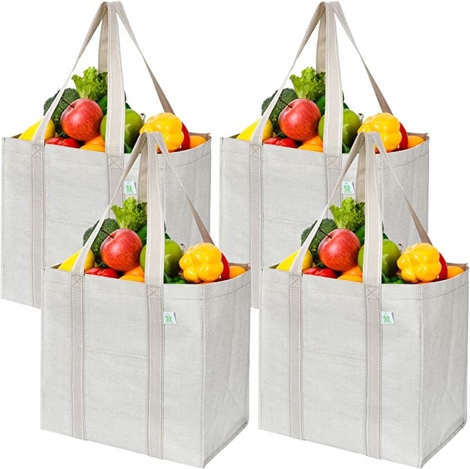 Heavy Duty Leinwand-Einkaufstüte mit Taschen Zip Codycross Lebensmittel Öko-freundlich