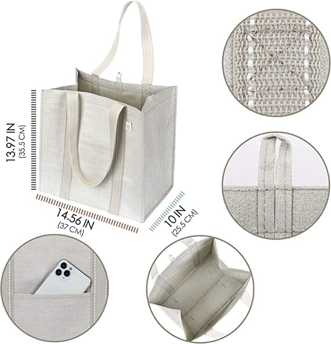 Heavy Duty Leinwand-Einkaufstüte mit Taschen Zip Codycross Lebensmittel Öko-freundlich