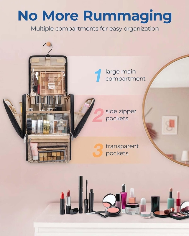 Tragbare Kosmetik Großkapazität Tür Zimmer Notwendigkeiten kundenspezifische Reisetasche mit Hängen Haken