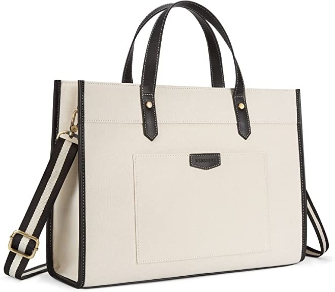 16x11.7x5.1 Leinwand Laptop Tote Bag, Arbeit Schultertaschen Für Reisen Einkaufen