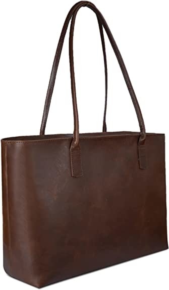 Vintage Aktenkoffer Computer Leder Laptop Tote Tasche, 16x21 Arbeit Büro Schultertasche