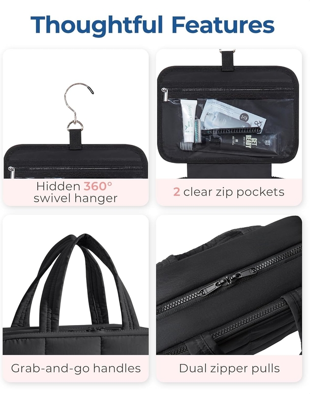 Schwarz Großes Handgepäck Reiseaccessoires Wesentliches Schmuck Schmuck Kosmetik Custom Reisetasche mit Schmuck-Organisator