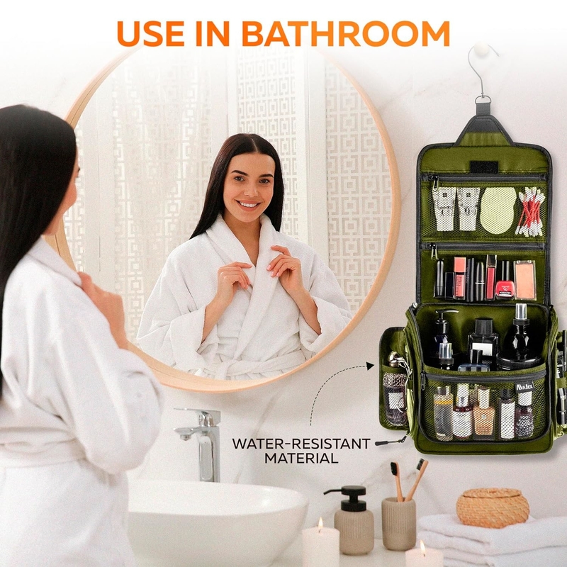 Wasserdicht Großhygiene Toilettenartikel Make-up Kosmetik Anpassungsfähige Taschen mit Metall Schwenkhaken für Männer Frauen