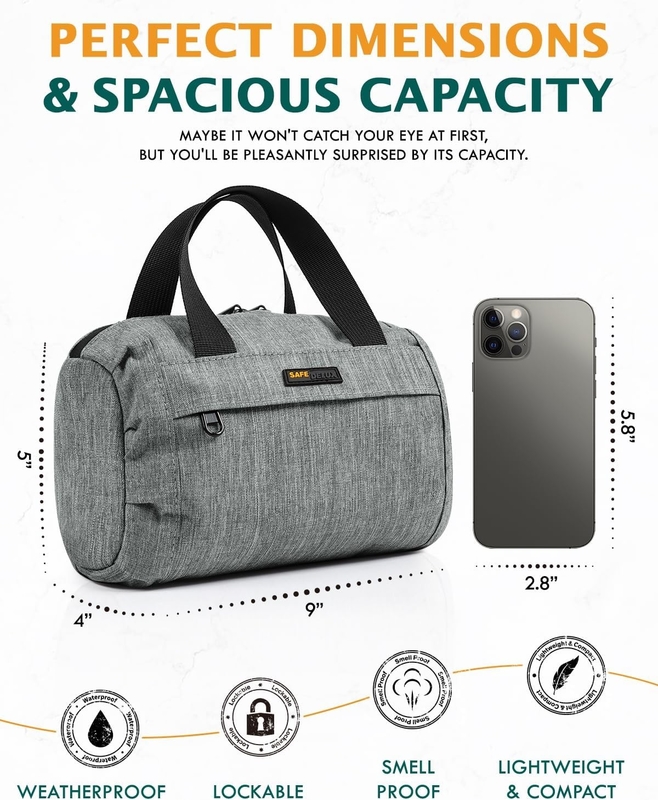 Großartige Geschenke Kohlenstoffverkleidete Geruchsschutz Tasche Custom Travel 210 D Polyester mit Kombinationsschloss