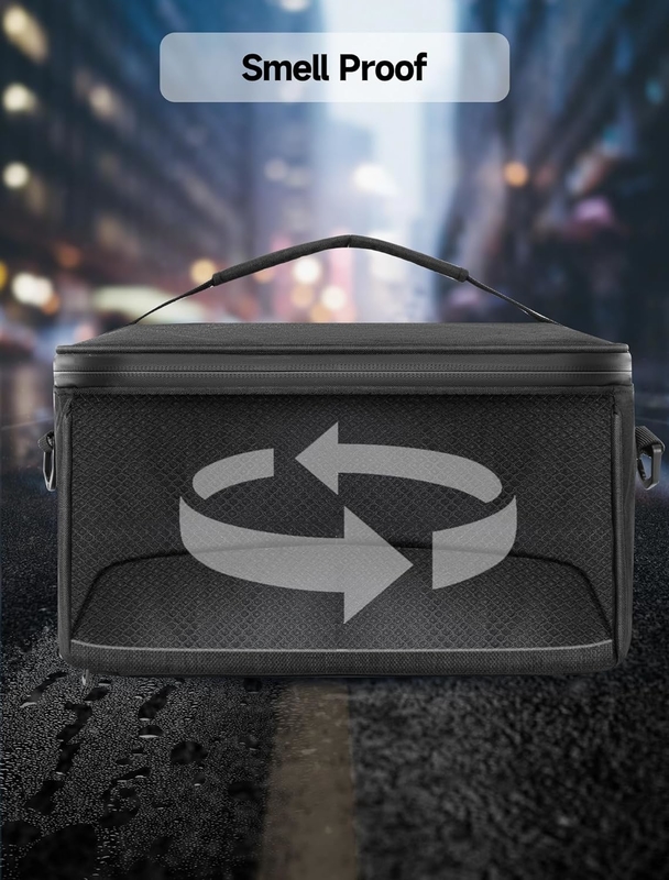 Großkapazität Portable Langlebiger Geruch Custom Reise Geruch Proof Tasche mit abnehmbaren Schultergürtel entfernbaren Trennbänder