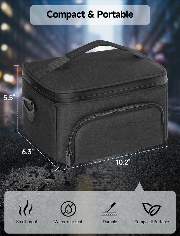 Großkapazität Portable Langlebiger Geruch Custom Reise Geruch Proof Tasche mit abnehmbaren Schultergürtel entfernbaren Trennbänder