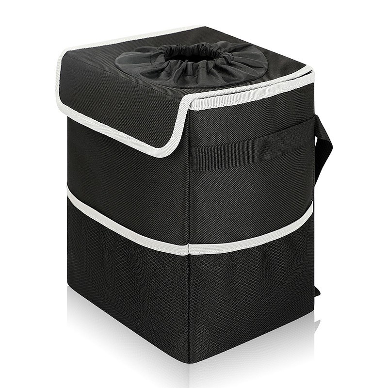 Schrottwagen-Organisator Taschen schwarz hängend undicht Mülleimer Deckel Müll 8.4x7.4x10.4