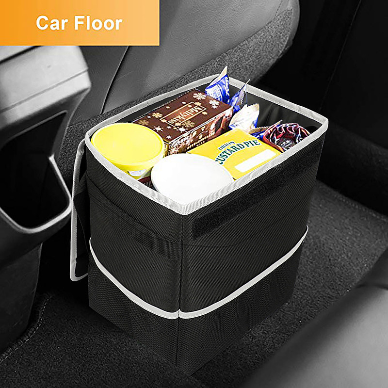 Schrottwagen-Organisator Taschen schwarz hängend undicht Mülleimer Deckel Müll 8.4x7.4x10.4